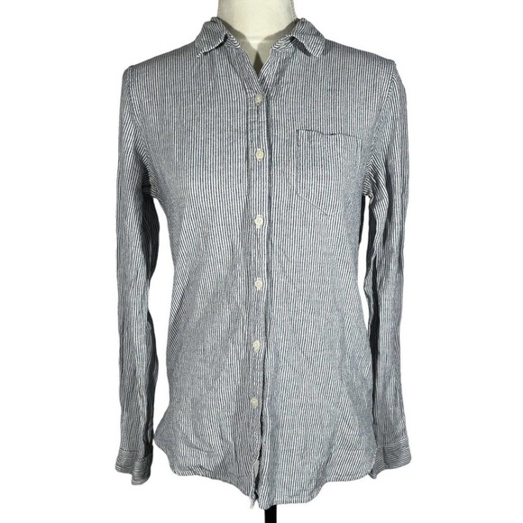 Birds of Paradis Travota Button Down Shirt Collared Striped 100% Cotton Size S - Picture 1 of 8